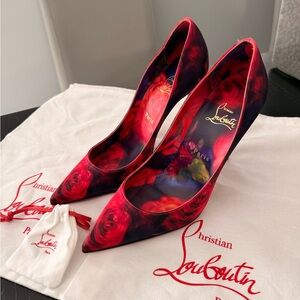 Christian Louboutin Crepe Satin Roses Accent